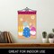 G128 Combo Pack Garden Flag Hanger 14IN & Garden Flag 3 Gnomes with Large Easter Egg 12x18IN Printed Double Sided Burlap Fabric